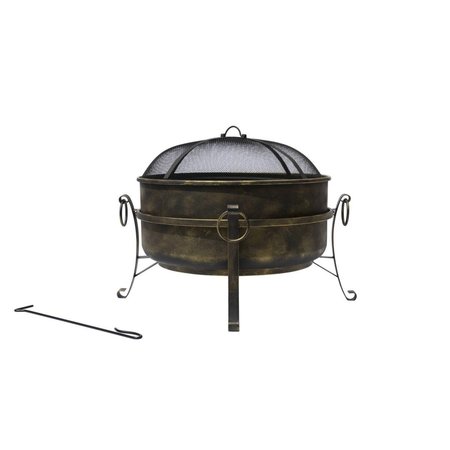 BLUE WAVE Blue Wave NU6917 24 in. All-Weather Outdoor Laguna Steel Cauldron Fire Pit; Black & Bronze NU6917